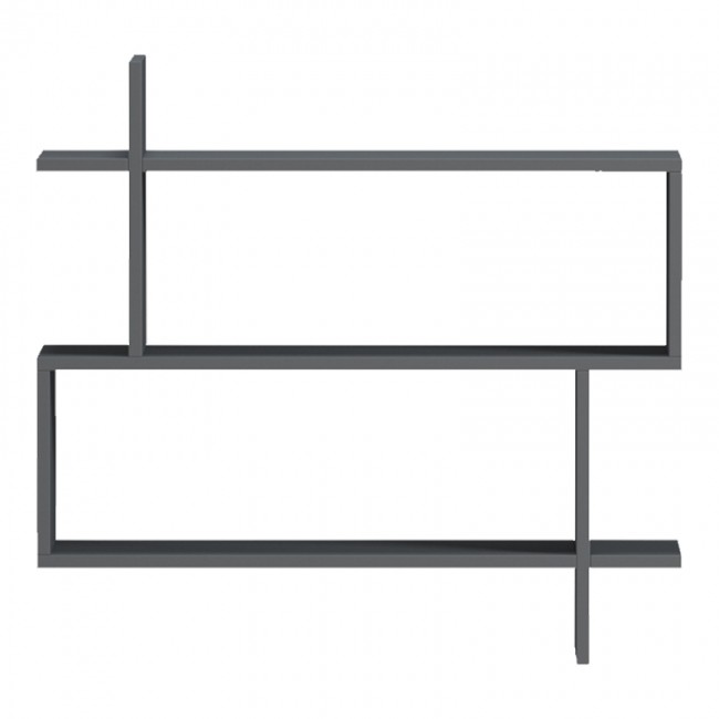 Ραφιέρα τοίχου Paralel pakoworld ανθρακί 70x22x65,5εκ