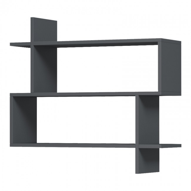 Ραφιέρα τοίχου Paralel pakoworld ανθρακί 70x22x65,5εκ