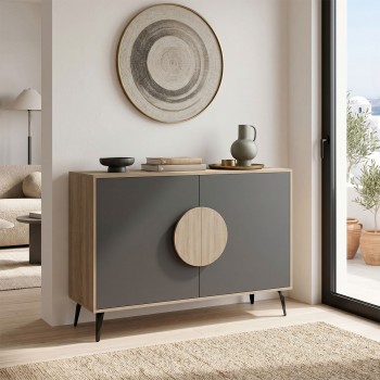 Μπουφές Gora pakoworld sonoma-ανθρακί 110x35.5x82εκ