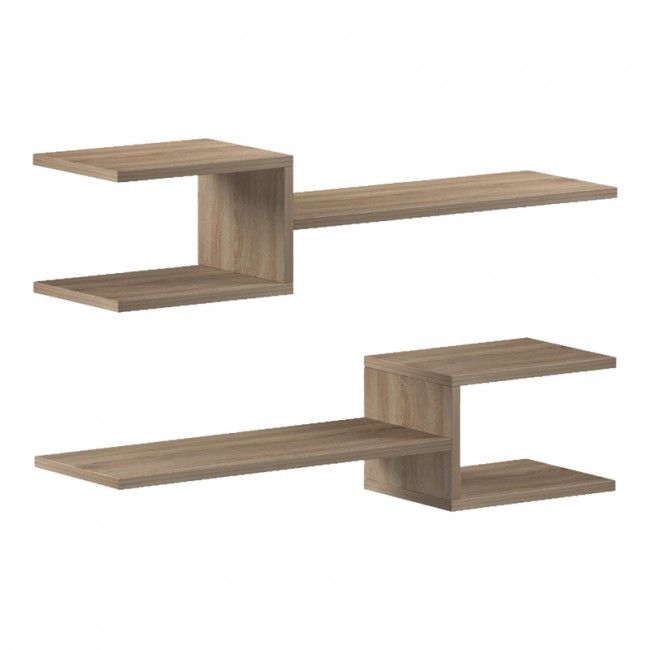 Ραφιέρα τοίχου Sumpa pakoworld 2 τεμ sonoma 65x20x18εκ