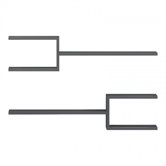 Ραφιέρα τοίχου Sumpa pakoworld 2τεμ ανθρακί 65x20x18εκ