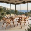 Τραπεζαρία Winslow Ι pakoworld σετ 7τεμ ξύλο rubberwood ανοιχτό καρυδί 160x85x75εκ
