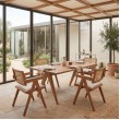 Τραπεζαρία Winslow Ι pakoworld σετ 5τεμ ξύλο rubberwood ανοιχτό καρυδί 160x85x75εκ