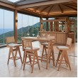 Τραπεζαρία μπαρ Winslow pakoworld σετ 5τεμ ξύλο rubberwood ανοιχτό καρυδί 120x45x100εκ