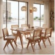 Τραπεζαρία Winslow pakoworld σετ 7τεμ ξύλο rubberwood ανοιχτό καρυδί 160x85x75εκ