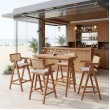 Τραπεζαρία μπαρ Winslow I pakoworld σετ 5τεμ ξύλο rubberwood ανοιχτό καρυδί 120x45x100εκ