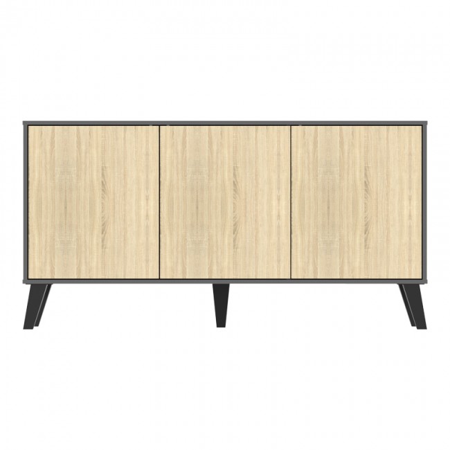 Μπουφές Billie pakoworld ανθρακί-sonoma 149x40x77εκ