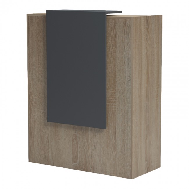 Γραφείο reception Zowel pakoworld με led sonoma-ανθρακί 90x40x110εκ