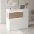 Γραφείο reception Optima pakoworld με led λευκό-sonoma 110x40x110εκ