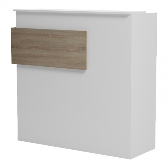 Γραφείο reception Optima pakoworld με led λευκό-sonoma 110x40x110εκ