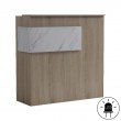 Γραφείο reception Optima pakoworld με led sonoma-λευκή όψη μαρμάρου 110x40x110εκ Γραφείο reception Optima pakoworld με led sonoma-λευκή όψη μαρμάρου 110x40x110εκ