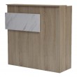 Γραφείο reception Optima pakoworld με led sonoma-λευκή όψη μαρμάρου 110x40x110εκ Γραφείο reception Optima pakoworld με led sonoma-λευκή όψη μαρμάρου 110x40x110εκ
