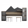 Παιδικό γραφείο με σκαμπο Dualto pakoworld sonoma-ανθρακί 180x30x93.6εκ Παιδικό γραφείο με σκαμπο Dualto pakoworld sonoma-ανθρακί 180x30x93.6εκ