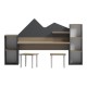 Παιδικό γραφείο με σκαμπο Dualto pakoworld sonoma-ανθρακί 180x30x93.6εκ