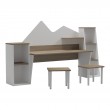 Παιδικό γραφείο με σκαμπο Dualto pakoworld sonoma-λευκό 180x30x93.6εκ Παιδικό γραφείο με σκαμπο Dualto pakoworld sonoma-λευκό 180x30x93.6εκ