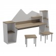 Παιδικό γραφείο με σκαμπο Dualto pakoworld sonoma-λευκό 180x30x93.6εκ Παιδικό γραφείο με σκαμπο Dualto pakoworld sonoma-λευκό 180x30x93.6εκ