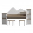 Παιδικό γραφείο με σκαμπο Dualto pakoworld sonoma-λευκό 180x30x93.6εκ Παιδικό γραφείο με σκαμπο Dualto pakoworld sonoma-λευκό 180x30x93.6εκ