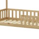 Παιδικό κρεβάτι Bambie με κιγκλίδωμα τ. Montessori pakoworld ξύλο πεύκου σε φυσική απόχρωση 90x190εκ