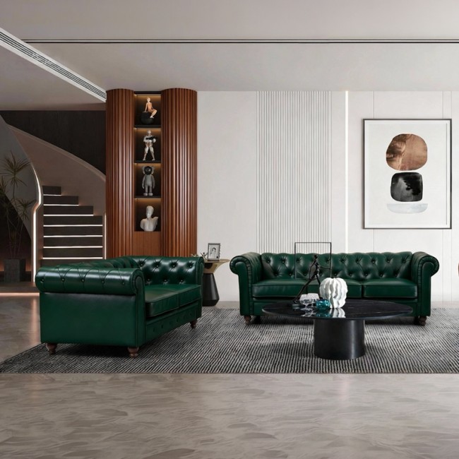 Kαναπές διθέσιος τ. Chesterfield pakoworld pu κυπαρισσί 160x84x67εκ Kαναπές διθέσιος τ. Chesterfield pakoworld pu κυπαρισσί 160x84x67εκ