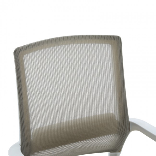 Καρέκλα επισκέπτη Palma pakoworld λευκή- mesh γκρι 46x52x94εκ