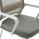 Καρέκλα επισκέπτη Palma pakoworld λευκή- mesh γκρι 46x52x94εκ