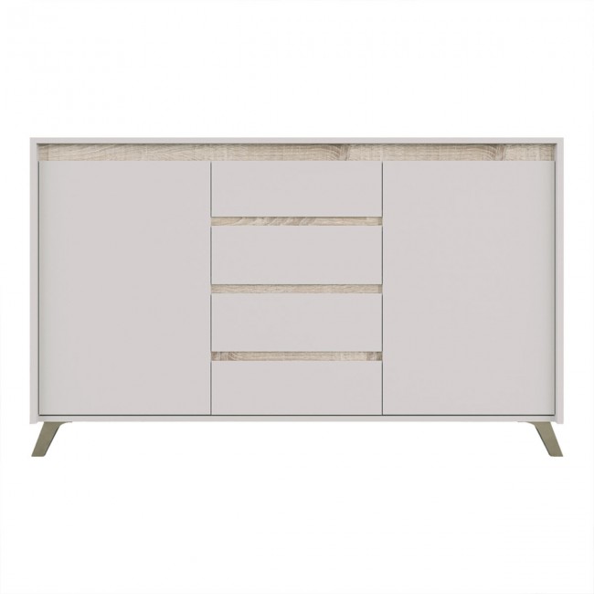 Μπουφές Belka pakoworld κρεμ με oak 155x45x93,7εκ