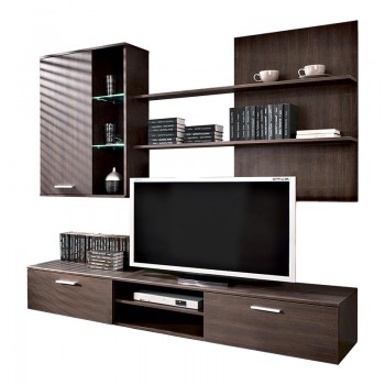 Σύνθετο σαλονιού Salome pakoworld LED wenge 200x41x190εκ Σύνθετο σαλονιού Salome pakoworld LED wenge 200x41x190εκ