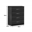 Συρταριέρα Killian pakoworld με 4 συρτάρια zebrano 80x40x80εκ