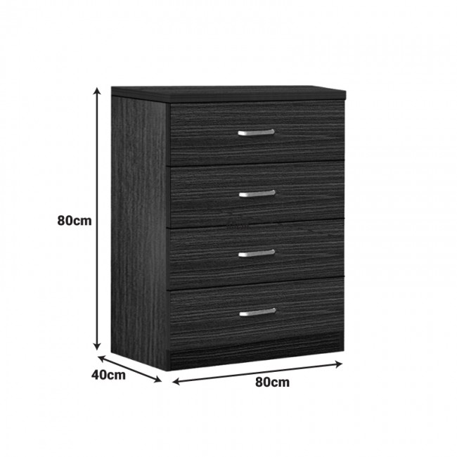 Συρταριέρα Killian pakoworld με 4 συρτάρια zebrano 80x40x80εκ