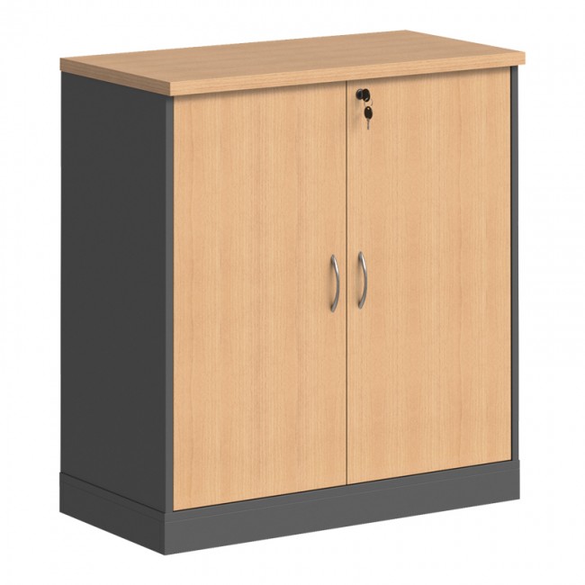 Ντουλάπι γραφείου χαμηλό επαγγελματικό Fesialo pakoworld φυσικό-ανθρακί 80x41x80εκ