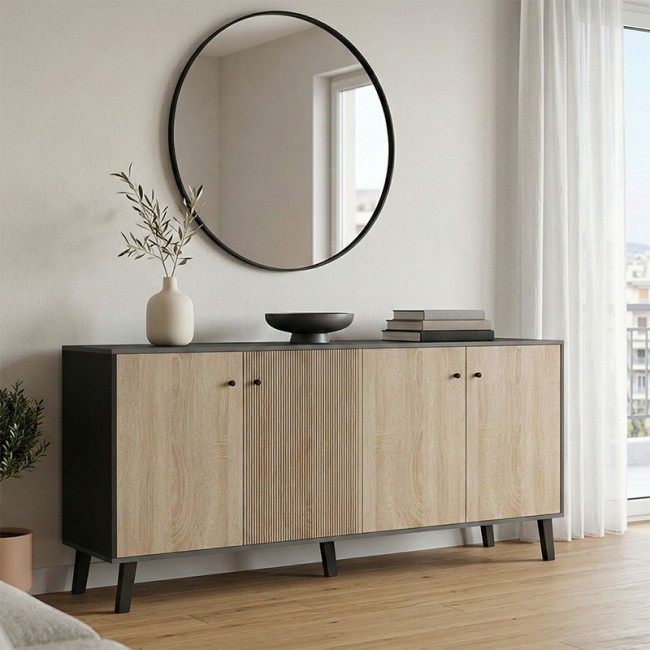 Μπουφές Tuscany pakoworld sonoma-ανθρακί 180x40x78.6εκ