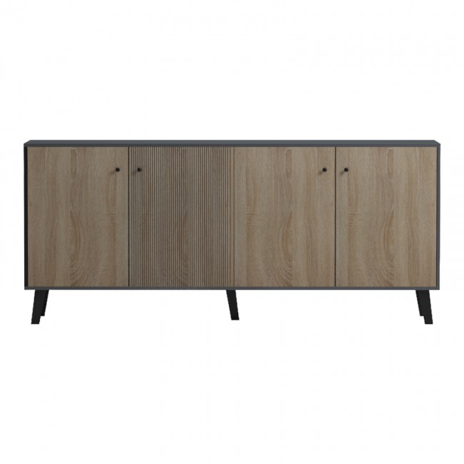 Μπουφές Tuscany pakoworld sonoma-ανθρακί 180x40x78.6εκ