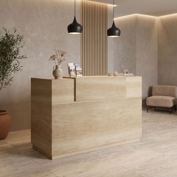 Γραφείο reception Lotus pakoworld σε χρώμα φυσικό 200x70x110εκ
