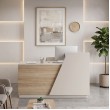 Γραφείο reception Kalu pakoworld σε oak-μπεζ απόχρωση 160x60x105εκ
