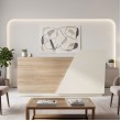 Γραφείο reception Kalu pakoworld σε oak-μπεζ απόχρωση 180x60x105εκ