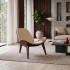 Πολυθρόνα Vilma pakoworld PU μπεζ- plywood καρυδί 90x76.5x74.5εκ